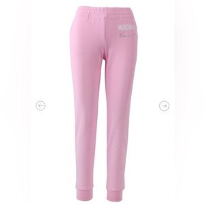 NWT Moschino Pink trousers with crystals logo
